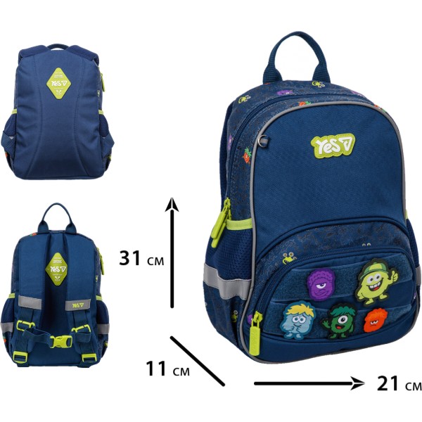 Фото - Рюкзак детский YES K-34XS Monsters (550447)